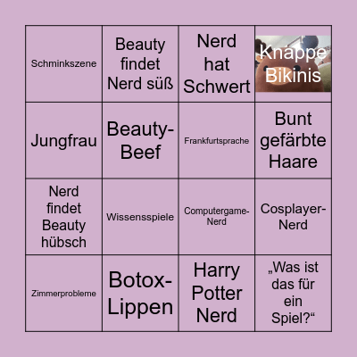 Beauty and the Nerd Bingo Card