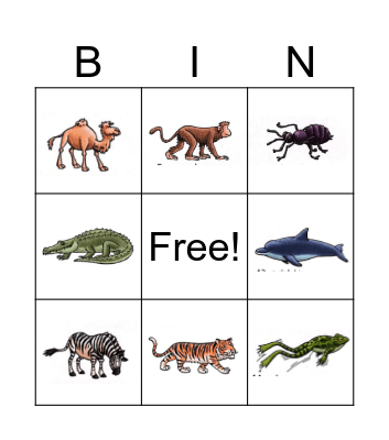 Wild animals bingo! Bingo Card