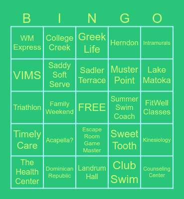 BARRETT FIRST Bingo Card
