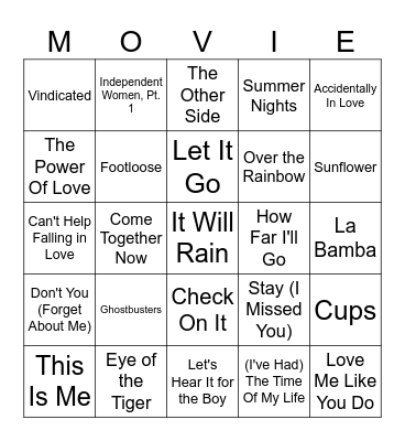 Movies Bingo Card