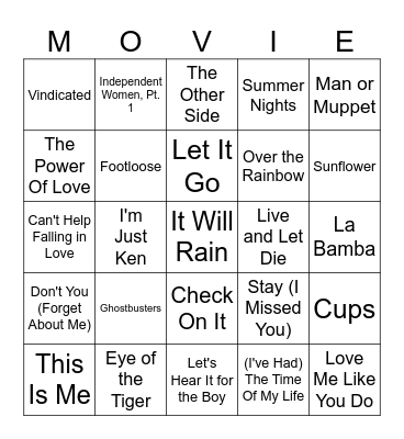 OLD Movies Bingo Card