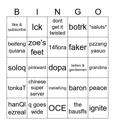 midbeans Bingo Card