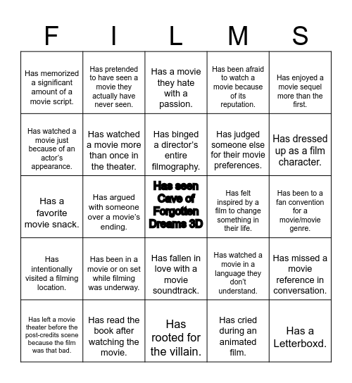 Have You Ever... Bingo Card