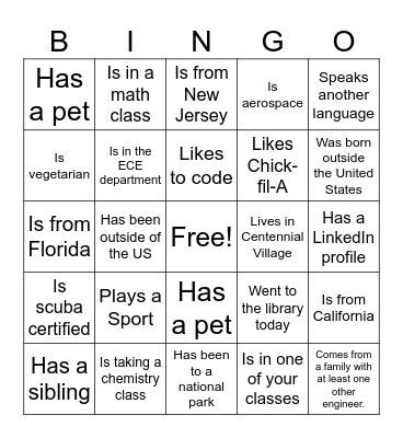 Spark Night! Bingo Card
