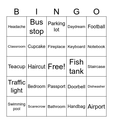 Compound Nouns Bingo Card