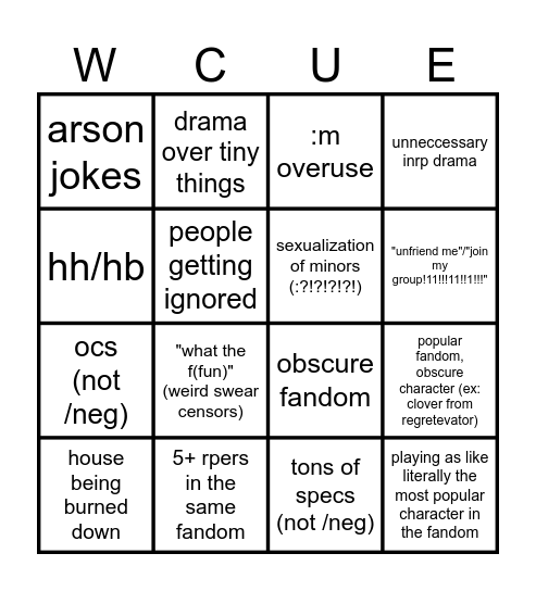 wcue host bingo Card