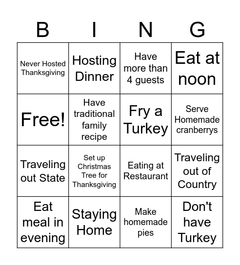 Thankful for NTS Bingo Card