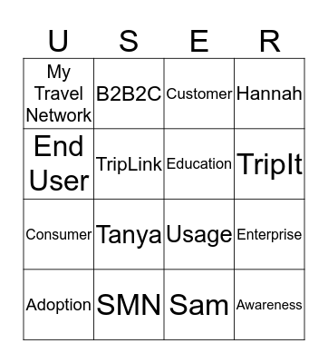 End User Adoption BINGO Card