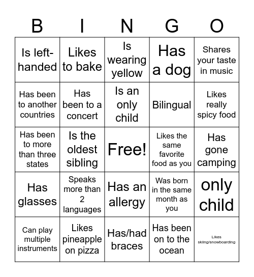 Icebreaker Bingo: Find Someone Who Bingo Card