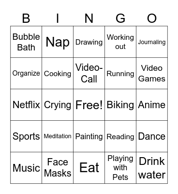 SHUFFLE Bingo Card