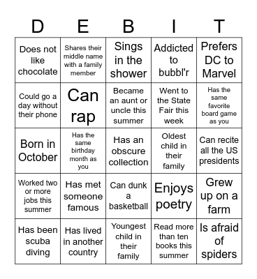 Advanced Accounting Bingo Card