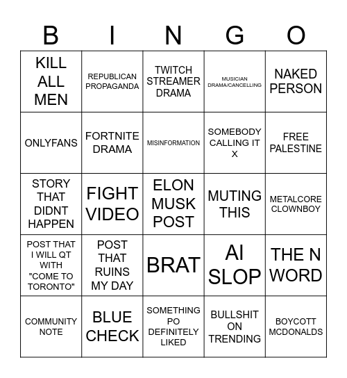 TWITTER BINGO Card