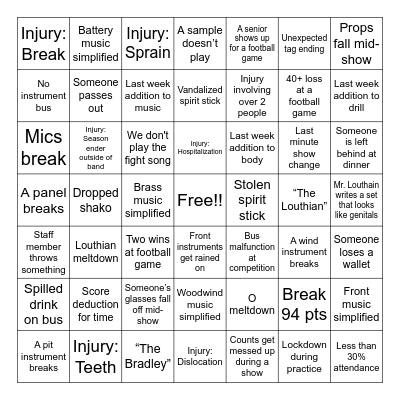 2024 Outdoor Season Bingo Card