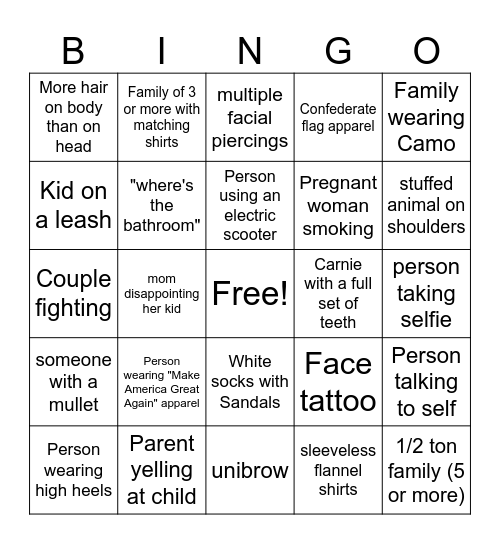 Schaghticoke Fair Bingo Card