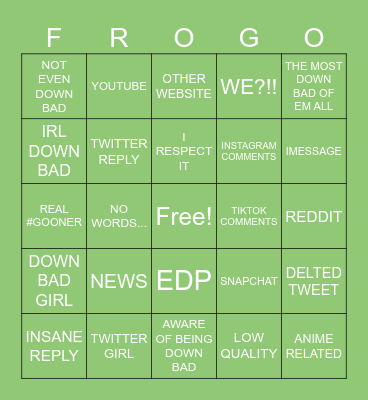 DOWN BAD BINGO Card
