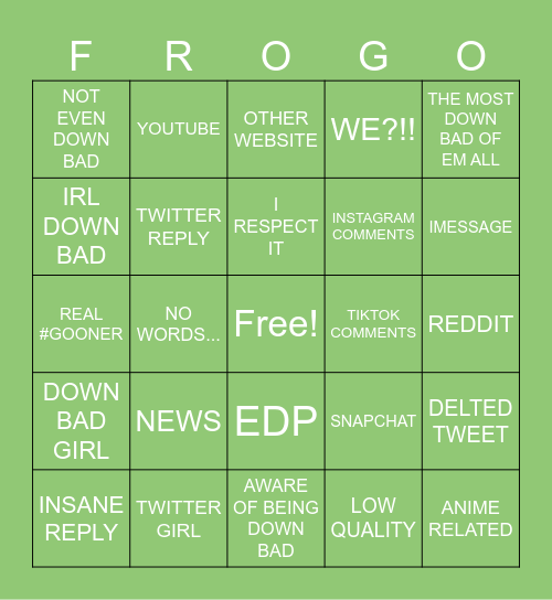 DOWN BAD BINGO Card