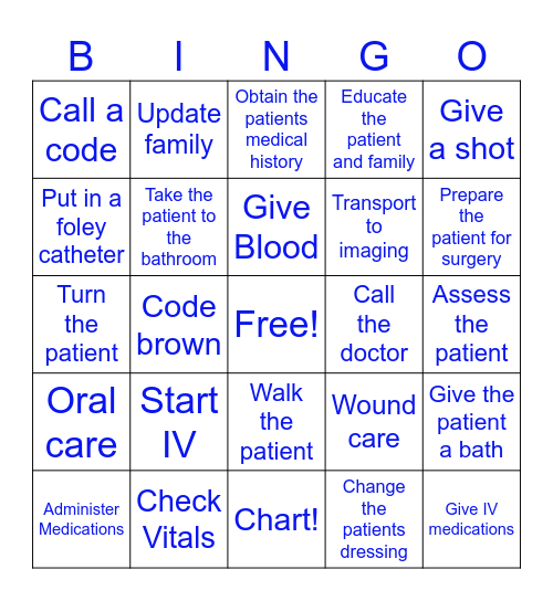 NURSING Bingo Card