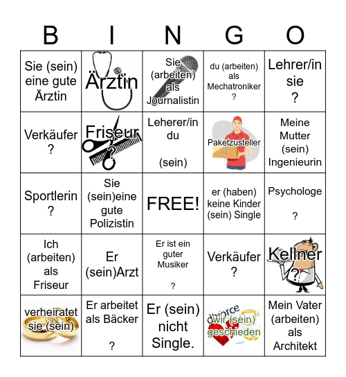 Berufe Bingo Card