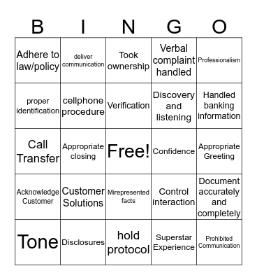 QC Bingo Card