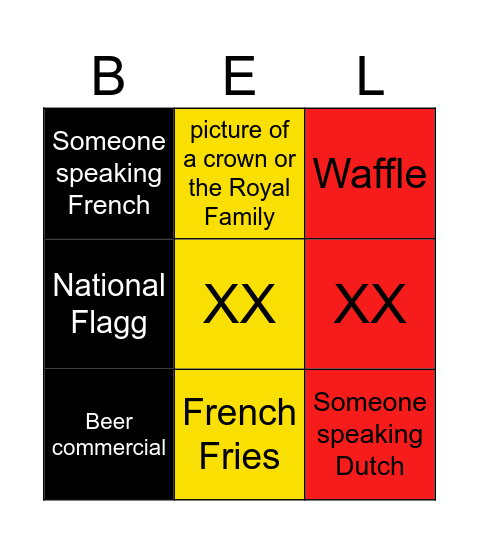 Expectations Bingo - Belgium Bingo Card