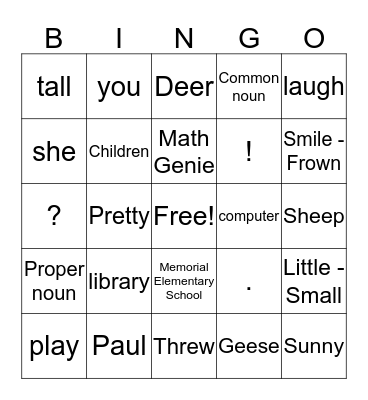 Reading Genie Bingo  Bingo Card