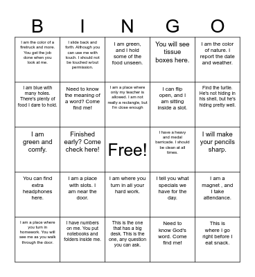 What Am I? Bingo Card