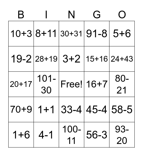 Prime Numbers Bingo Card