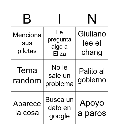 Bingrecco Bingo Card