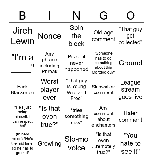 Cujgo Bingo Card