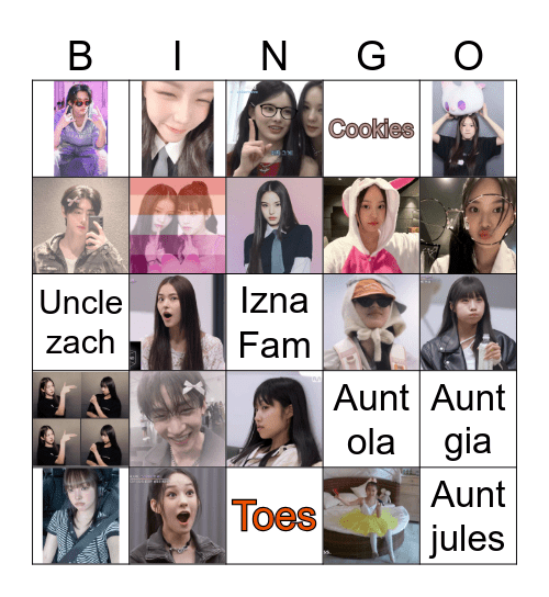Izna fam Bingo Card