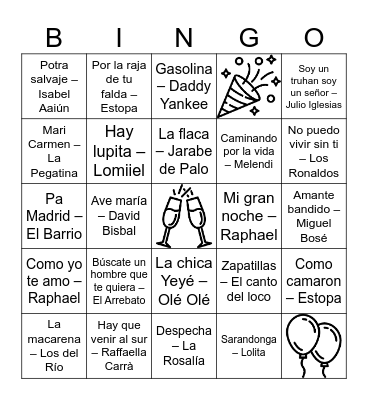 BINGO MUSICAL Bingo Card