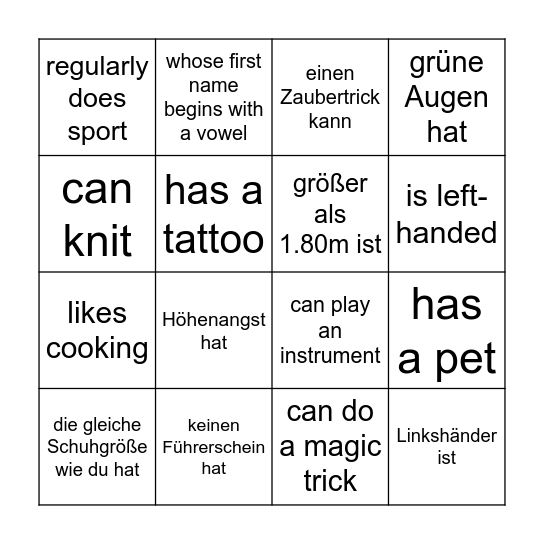 Get-to-know-you bingo: Find someone who ... Bingo Card