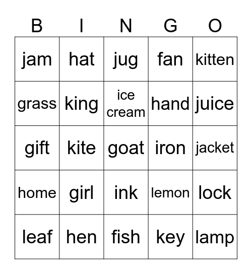 ALFABET Bingo Card
