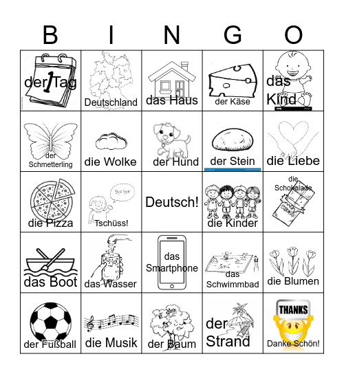 Ich spreche Deutsch! Bingo Card