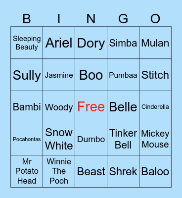 Disney Bingo! Bingo Card