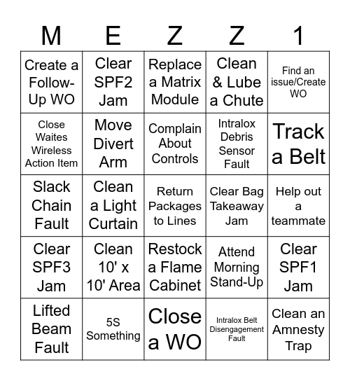 KCVG RME Mezz 1 Bingo Card