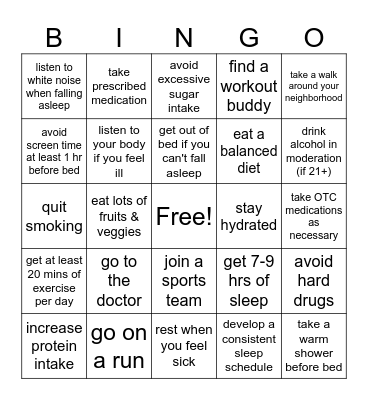 PLEASE Bingo Card
