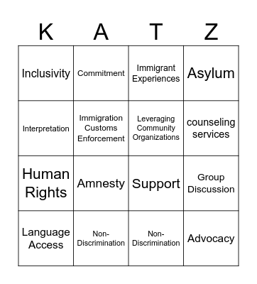 Immschools PD Bingo Card