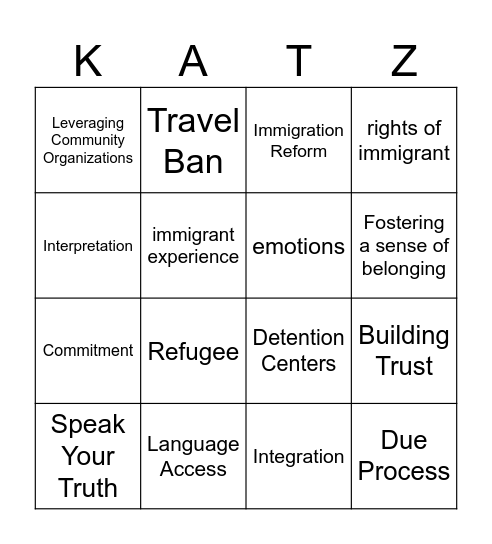 Immschools PD Bingo Card