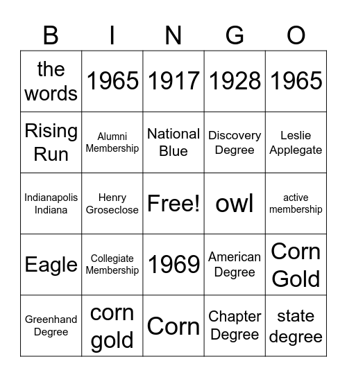 FFA Bingo Cards Bingo Card