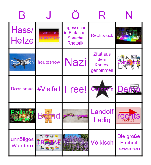 Bjöngo Bingo Card