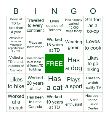 EDTR & ECIF Mixer - Get to know your colleagues Bingo Card
