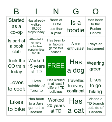 EDTR & ECIF Mixer - Get to know your colleagues Bingo Card