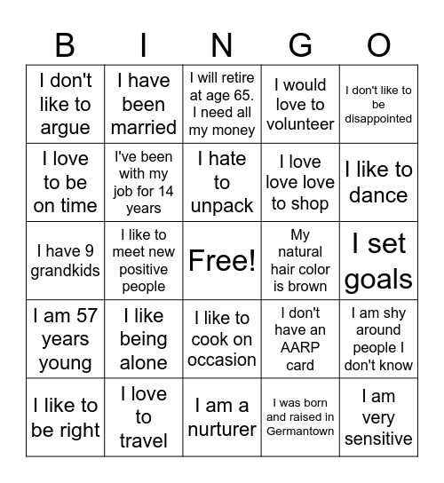 Kim's Birthday Bingo Card