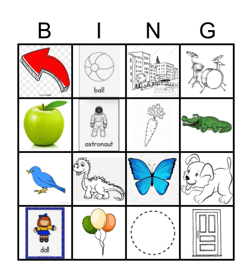 vocabulary A - D Bingo Card