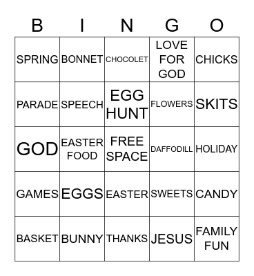 EASTER BINGO Card