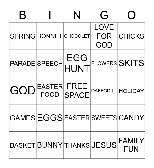 EASTER BINGO Card