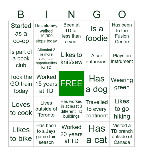 EDTR & ECIF Mixer - Get to know your colleagues Bingo Card