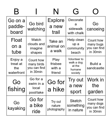 30x30 Challenge Bingo Card