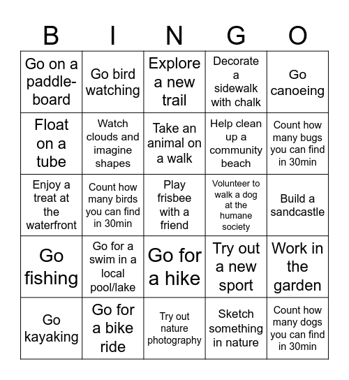 30x30 Challenge Bingo Card